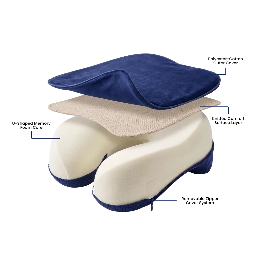 Aero Flex Travel Pillow layered material construction