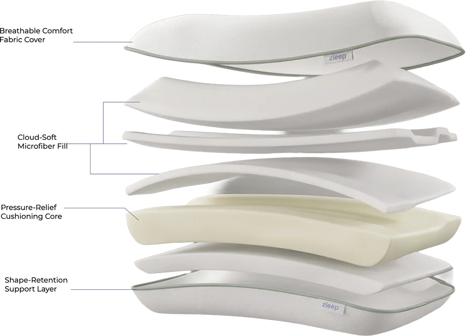 Nimbus Pillow layered material construction